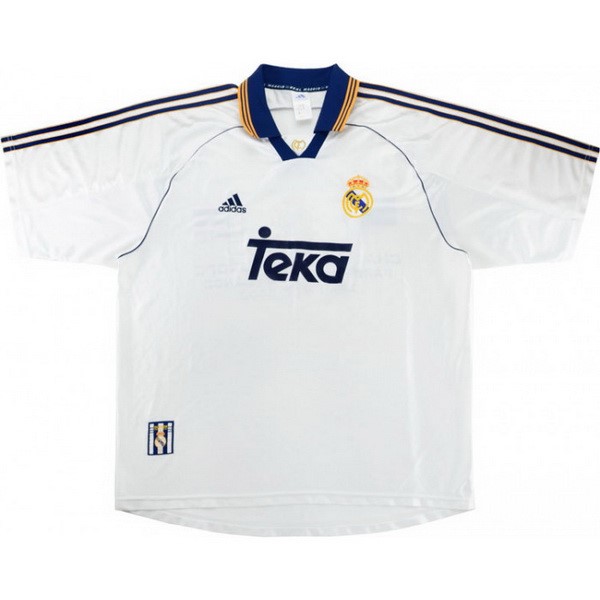 Tailandia Camiseta Real Madrid Primera Equipación Retro 1999 2000 Blanco